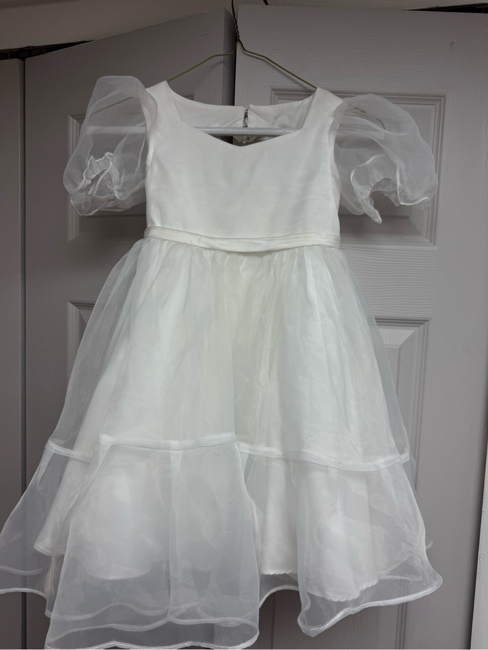 Azazie White Organza Girls' Formal Dress